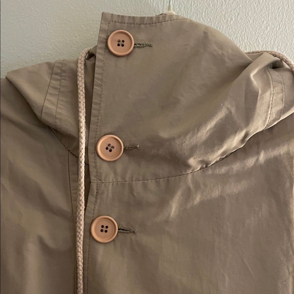 Frankie Shop Beige Hooded Button Front Oversized Parka - Picture 4 of 16